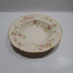 Syracuse Stansbury Federal Shape Floral Rim Soup Bowl Pink & Green Flowers